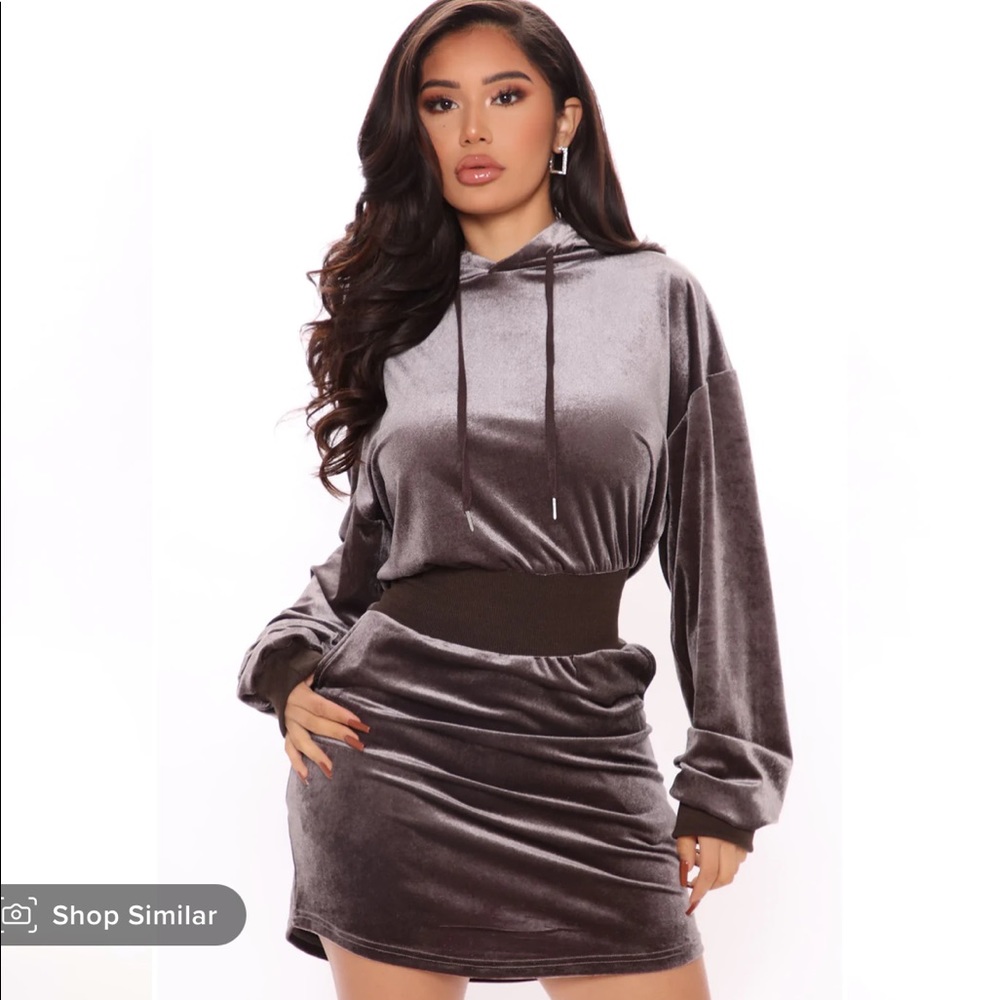 NWT Fashion nova dress velour velvet womens size XL hoodie